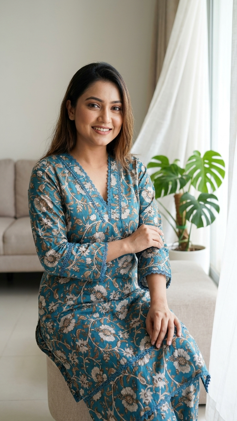 Comfortable 2 Piece Matching Set - Top & Bottom Loungewear Outfit