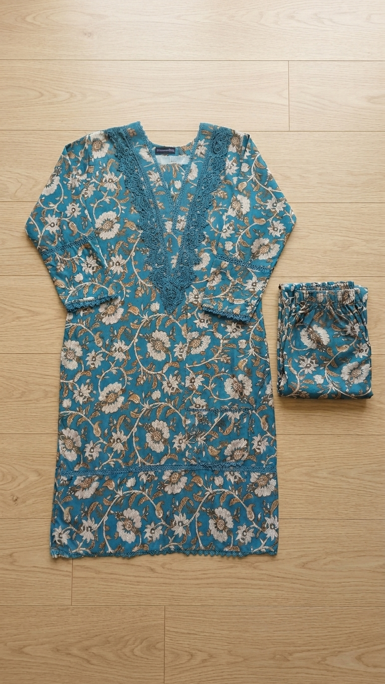 Comfortable 2 Piece Matching Set - Top & Bottom Loungewear Outfit